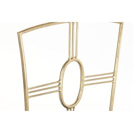 DKD Home Decor Silla Dorado y Azul de Latón y Poliéster, 42x88.5x45 cm, Altura Asiento 53 cm