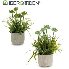 Planta Artificial Tallos Maceta Cemento Surtidos Ibergarden 23X39CM (6 Unidades) Planta Artificial Tallos Maceta Cemento Surtidos Ibergarden 23X39CM (6 Unidades)