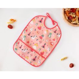 KioKids Babero Impermeable Rosa con Bolsillo Recogemigas y Cierre Lazo para Bebés +4 Meses, Material Poliéster TPU, Fácil de Limpiar Precio: 3.50000002. SKU: B16TNCE42M