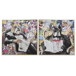 DKD Home Decor Cuadro Decorativo Moderno Perro Urban Multicolor Lienzo y PS 82.5x82.5 cm Pack de 2 Unidades Precio: 145.50000014. SKU: B13X3VNDB7
