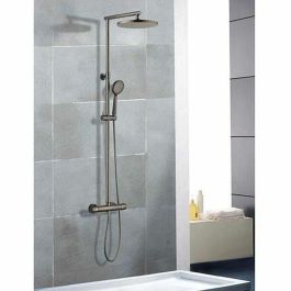 Edouard Rousseau AAAPS00314 - Columna de Ducha Termostática Grafito con Rociador Orientable Ø 250 mm Gris