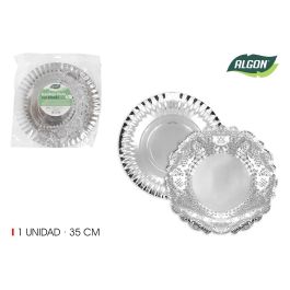 Bandeja redonda de plata con blonda 35 cm - Algon (30 Unidades) Precio: 27.95000054. SKU: B1HV3XT4QK