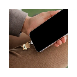 Wondee Protector Decorativo para Puerto USB C Tipo C con Charm Colgante de Oso, Evita Polvo y Suciedad, Para Smartphone, Modelo Funny Bear, 30x10x20 mm