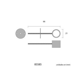 Soporte barra armario 21mm