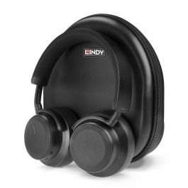 Lindy LH900XW Auriculares Bluetooth 5.0, Cancelación de Ruido Híbrida, Batería LiPo Recargable, 15h Duración, Negro