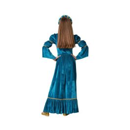 Disfraz Reina Medieval Infantil Niña Azul 7-9 Años Vestido Tocado Polyester
