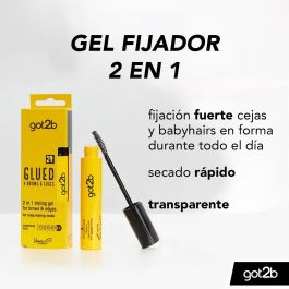 Schwarzkopf Mass Market GOT2B GLUED fijador de cejas 2 en 1, gel transparente de secado rápido, 16 ml