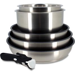 Batería de cocina - Inducción - MENASTYL - 7930018 - Acero inoxidable - 6 piezas - Mango extraíble - Gris Precio: 92.50000001. SKU: B194MYRHYE