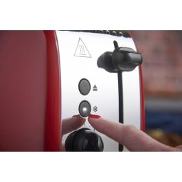 Russell Hobbs 26554-56 Tostador Colours Plus Rojo con Tueste Rápido, Función Levantar y Ver y Calientapanecillos
