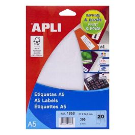Etiquetas Adh.Impr.Apli A5 Blanca C.Rectos Blister 15H 21X74,6 Mm 300 Uds.(01868) Precio: 3.50000002. SKU: B1F44KS7V3