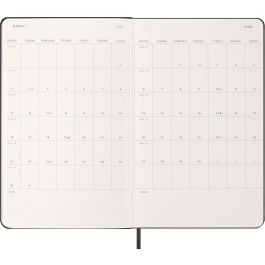 Moleskine DHB12WH3Y26 Agenda 2026 Semanal Horizontal, 12 Meses, Tapa Dura, L (13x21 cm), Negra con Goma Elástica
