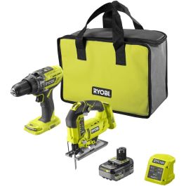 Ryobi 4892210251831 Pack 2 Herramientas 18V ONE+ Taladro Atornillador de Impacto R18PD3 Sierra de Calar R18JS Cargador Batería 4,0 Ah Precio: 155.50000037. SKU: B1D7T4TDR8