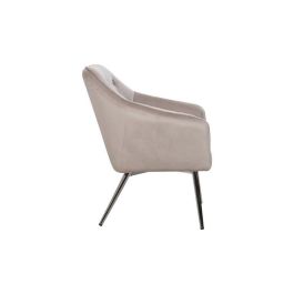 DKD Home Decor Butaca Gris Plateado Poliester Metal Velvet 67 x 90 x 74 cm