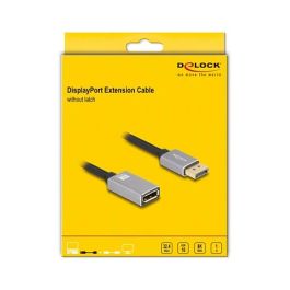 DeLOCK 81079 Cable Extensión DisplayPort 1 m Gris Metálico Macho-Hembra 8K@60Hz/4K@240Hz, DP 1.4, HBR3, DSC, HDCP 2.3, 32.4 Gbps