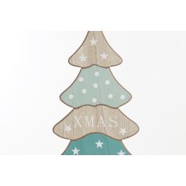 DKD Home Decor Adorno de Navidad Tradicional Árbol Madera Azul Rojo 8x45x19 cm, Pack 6 Unidades, Surtido Aleatorio
