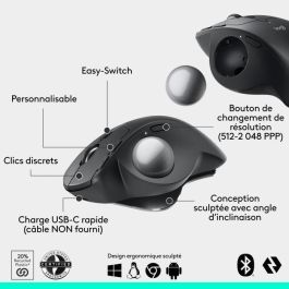 Logitech LOG5099206124547 Ratón Ergonómico Inalámbrico MX ERGO S Graphite