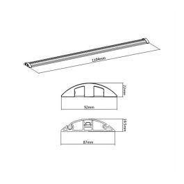 ROLINE 19.08.3107 Canaleta de Suelo de Aluminio Negro Plata