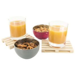 Cook Concept Juego de 4 Posavasos Palé de Madera Originales 12x8 cm