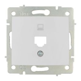 Solera Tapa + chasis para toma de datos RJ45, serie Europa, ERP88/1, empotrar, blanco