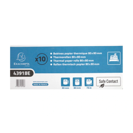 Exacompta Rollo Sumadora Térmico Safe Contact 80 mm x 80 mm 52 g/m2