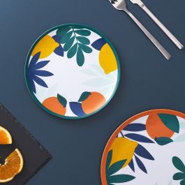 Home Deco Factory Plato Postre Rio Melamina Estampado Colorido 20 cm