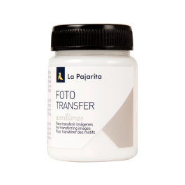 La Pajarita Foto Transfer Bote 250 ml Acabado Brillante Transparente para Lienzo Madera Tela Vidrio