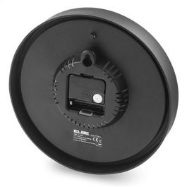 Elbe Reloj de Pared RP-1005-N Temperatura Humedad 25cm Negro