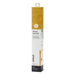 Cricut Smart Iron-On Glitter Rollo de vinilo de termotransferencia Oro, Monocromo, Brillo, Lavable, 330mm x 900mm, Ref. 2008673