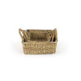 Inde Set 3 Cestas Cuadradas con Asas 25 cm, 20 cm, 16 cm (8 Unidades)