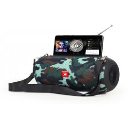 Gembird SPK-BT-17-CM Altavoz de Audio Portátil Inalámbrico Bluetooth, Radio FM, USB, Micro SD, AUX 3.5mm, 5W, Batería 7h, Diseño Camuflaje