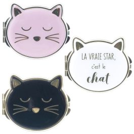 The Concept Factory Mon Chat Mon Ch 2 Espejos De Bolsillo Gato Doble Espejo Con 3 Aumentos 8x6.5cm