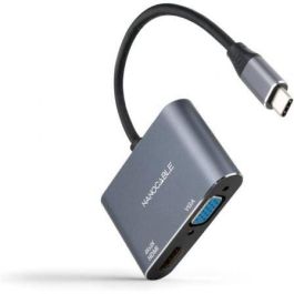 Adaptador USB-C a VGA/HDMI NANOCABLE 10.16.4303 Gris 4K Ultra HD
