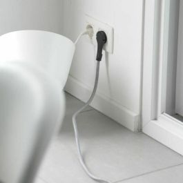 Chacon Prolongador Cable Textil 5m Enchufe Plano con Toma Tierra 3x1.5mm² 3680W Negro/Blanco Uso Interior Elegante