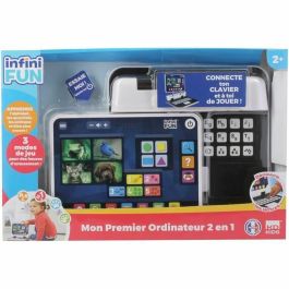 INFINITA DIVERSIÓN Mi primera computadora 2 en 1 Juguete educativo, 2 modos, descubre animales, formas y colores para niños 3-6 años