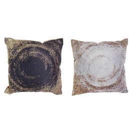 DKD Home Decor Cojín Decorativo Moderno Negro Plateado para Sofá o Cama de Poliéster 45x45x10 cm con Diseño Espiral (Pack 4) Precio: 27.87114. SKU: B13VNTGBKA
