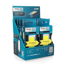 Koma Tools Linterna LED Profesional 10W 500lm Recargable con Gancho, Imán y Función Power Bank