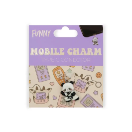 Wondee Charm Protector Funny Tipo C Panda para Conector USB-C - Tapón Decorativo Anti Polvo para Móvil