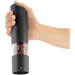 WMF 32.0100.0216 Molinillo Eléctrico Negro para Pimienta, Cuerpo de Plástico, Cuchilla Cerámica