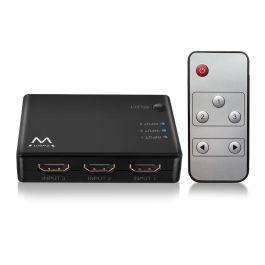 Ewent Switch HDMI EW3730 4K 3x1 con mando a distancia, detección automática de entrada