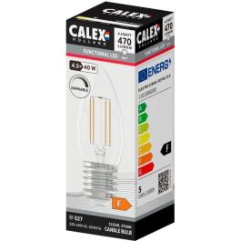 Bombilla LED E27 - CALEX - CANDLE B35 - Filamento recto - 4,5 W - 470 lm - 2700 K - Regulable - Transparente