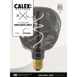 Bombilla LED E27 - CALEX - G125 NEO ORGANIC - Filamento flexible - 4 W - 80 lm - 1800 K - Regulable - Titanio