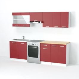 ULTRA Cocina completa con encimera L 2m40 - Rojo mate ULTRA Cocina completa con encimera L 2m40 - Rojo mate