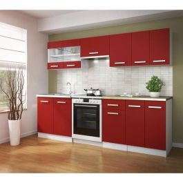ULTRA Cocina completa con encimera L 2m40 - Rojo mate ULTRA Cocina completa con encimera L 2m40 - Rojo mate