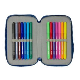 Estuche Escolar con Accesorios Munich North Azul marino 12.5 x 19.5 x 4 cm 29 Piezas