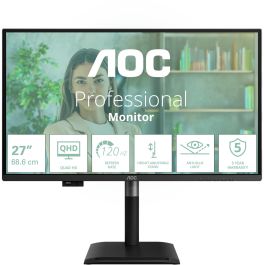 AOC Q27P4U Monitor de 27" Wide Quad HD 2560x1440 4ms 120Hz IPS con 2xHDMI, DP y USB Lift Negro