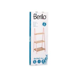 Berilo Estanteria Escalera 3 Estantes Bambú y Pino Rosa Natural 40x81x30 cm