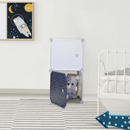 Home Deco Kids Vallee Outlet Estantería Modular 2 Cubos Azul 34x32x63 cm con Puerta