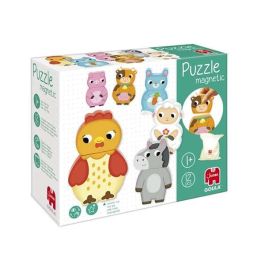 Puzzle magnético granja de madera goula 12 piezas, intercambiables Puzzle magnético granja de madera goula 12 piezas, intercambiables