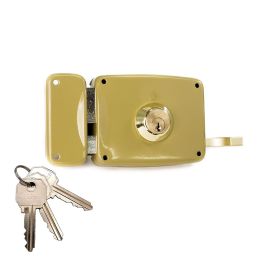 Lince Cerradura sobreponer con cilindro 5125a, entrada 100mm, mano izquierda 95125ahe10i, tubo de defensa giratorio, 3 llaves serreta Precio: 49.50000011. SKU: S7919294