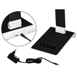 Q-connect Lámpara de Escritorio Sirio LED 13W 800 Lm Táctil 3 Niveles Brillo Regulable Negro